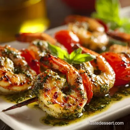 Khmer Pesto Shrimp Skewers